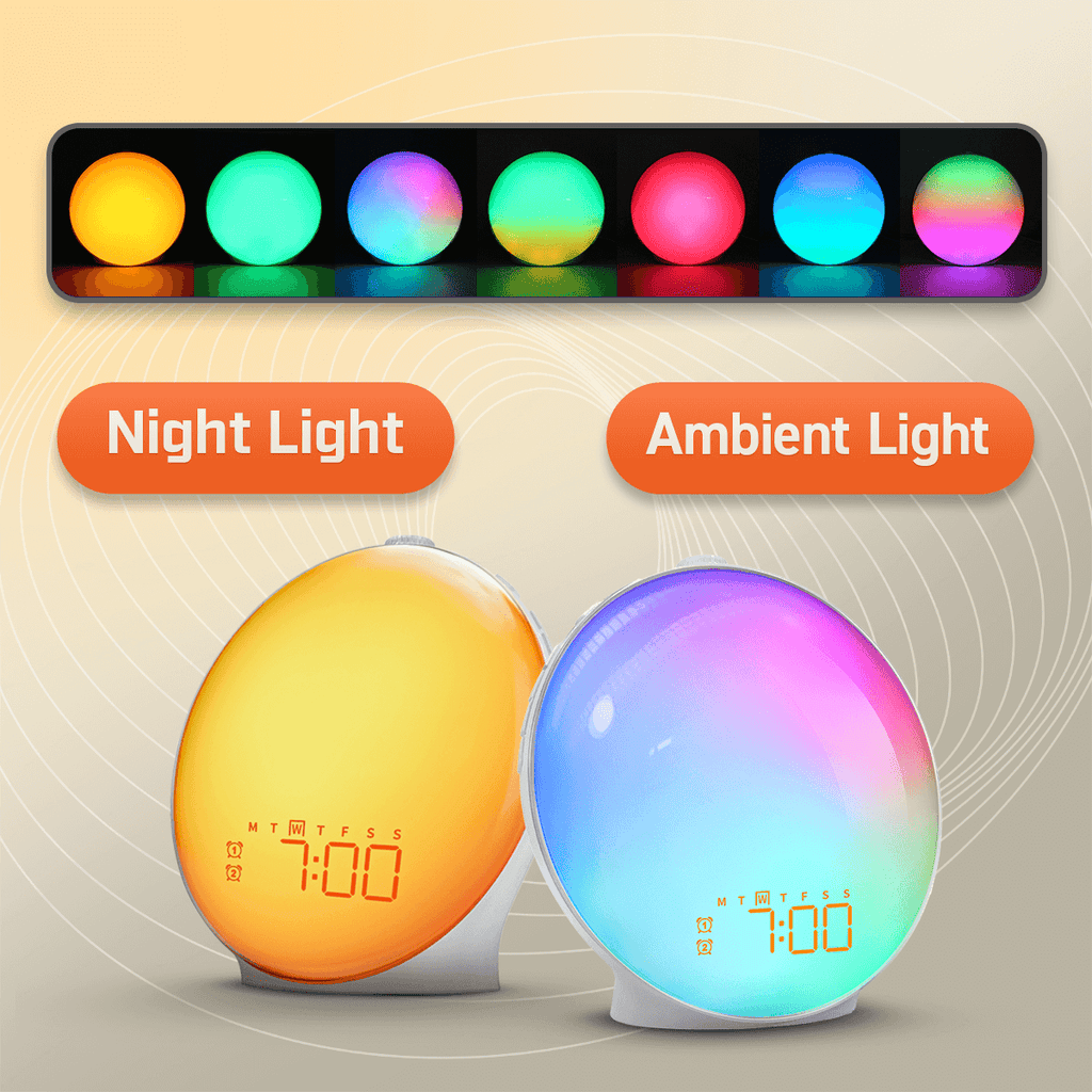 Lampada Sole di Risveglio Sveglia | Graduale Luce dell'Alba & Suoni Personalizzabili per Mattine Delicate