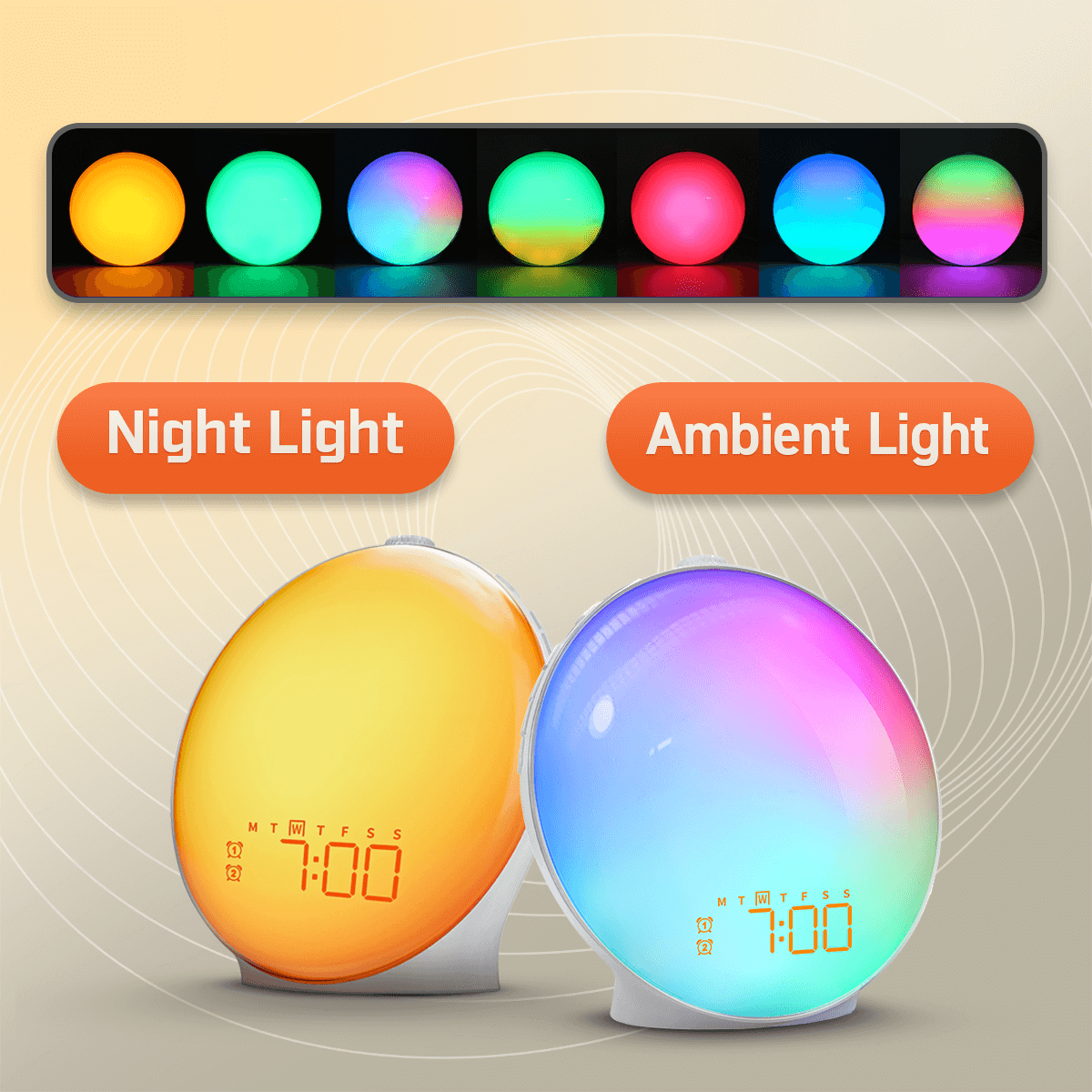 Lampada Sole di Risveglio Sveglia | Graduale Luce dell'Alba & Suoni Personalizzabili per Mattine Delicate