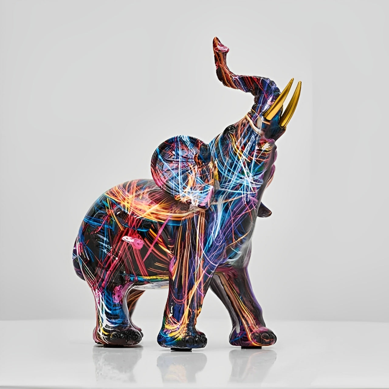 Statua Astratta di Elefante - Oggetto d'Arte Fatto a Mano con Simbolo di Fortuna