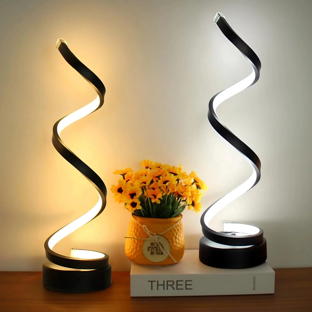 Leto - Lampada da Tavolo LED con Design a Spirale