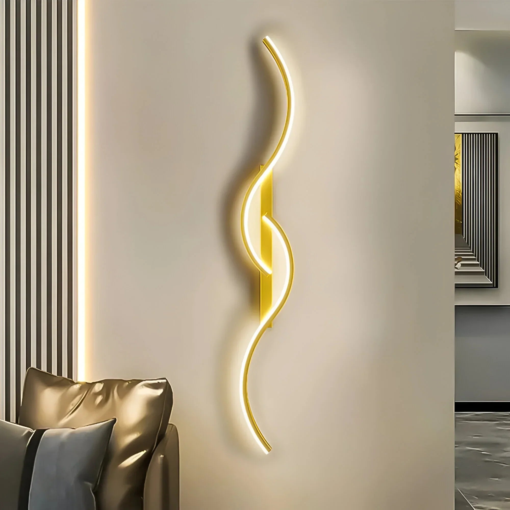 Lampada da Parete LED Curva Moderna per Interni con Illuminazione Atmosferica