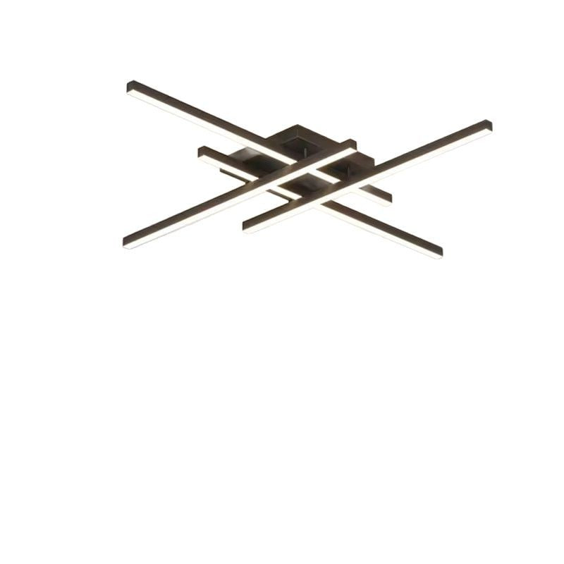 Moderna Lampada da Soffitto LED Lineare a 4 Teste (Dimmerabile, Bianca o Nera)