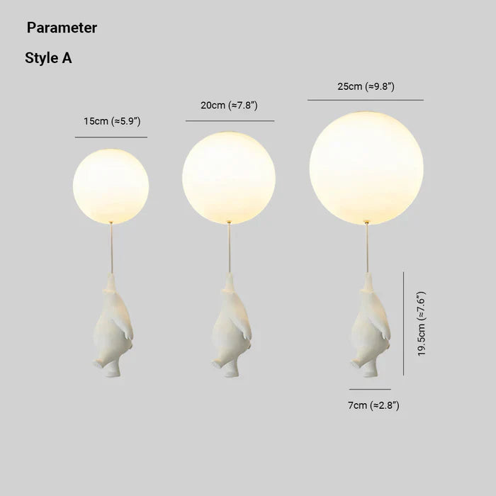Lampada da soffitto per bambini con orso e palloncino - CloudBear | Brehn