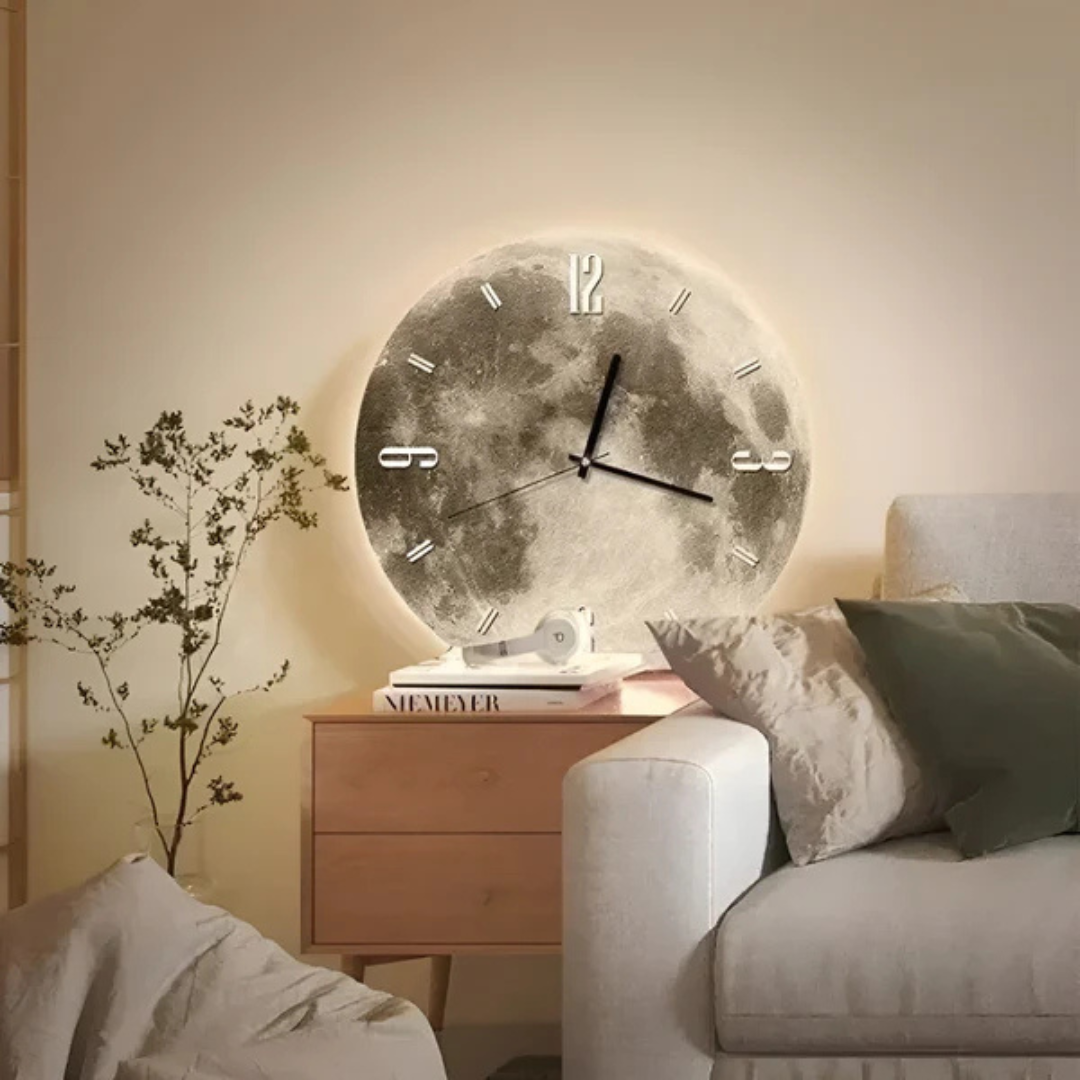 Orologio da parete decorativo grande con motivo lunare