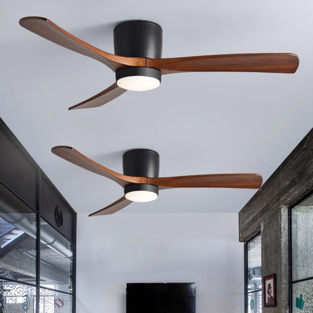 Arvienne | Ventilatore da soffitto in legno nordico con luce LED per camere moderne