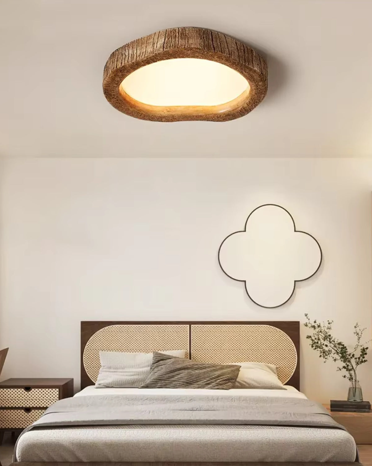 Nerelle | Lampada da soffitto in legno rustico con LED integrato per un'illuminazione interna calda