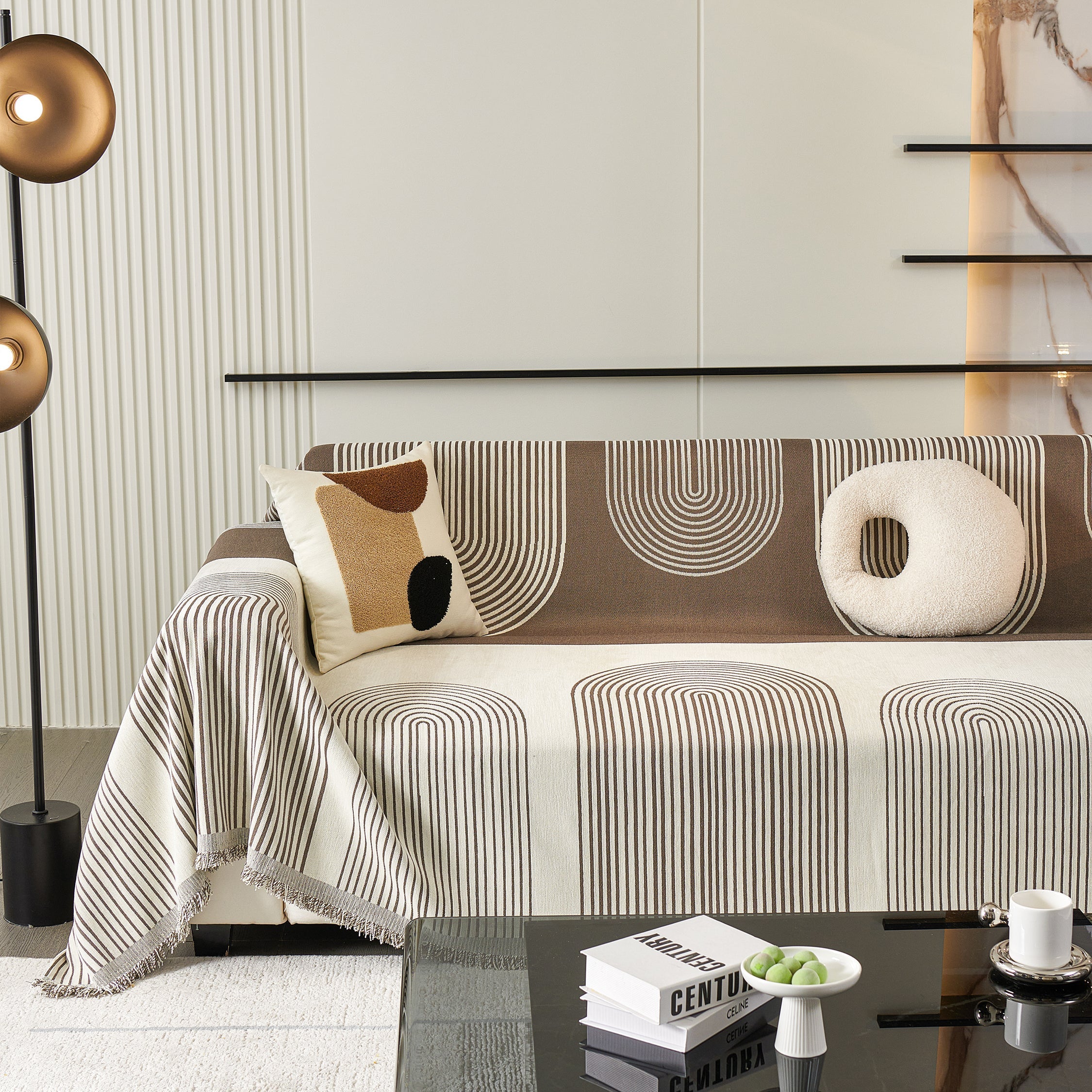 Voryx | Copertura per Divano in Chenille con Design a Motivo Arco per Case Pet-Friendly in Diverse Dimensioni