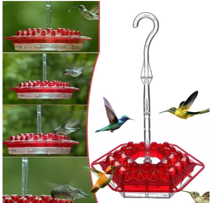 Feeder per Colibrì da Appendere all'Aperto con Vassoio per Nettare Antipolvere