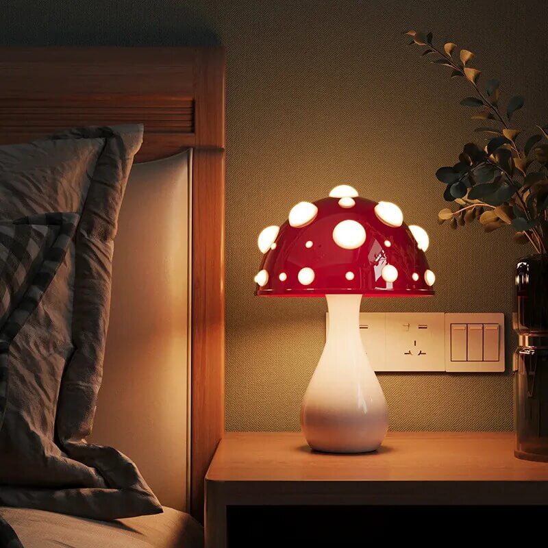 Lampada da Tavolo a LED a Forma di Fungo - Dimmerabile, Decorazione Moderna