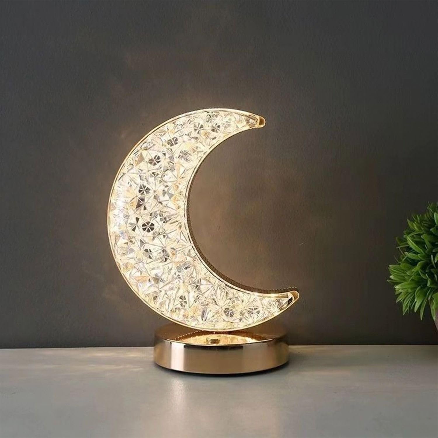 Lampada a Cristallo a Forma di Mezza Luna