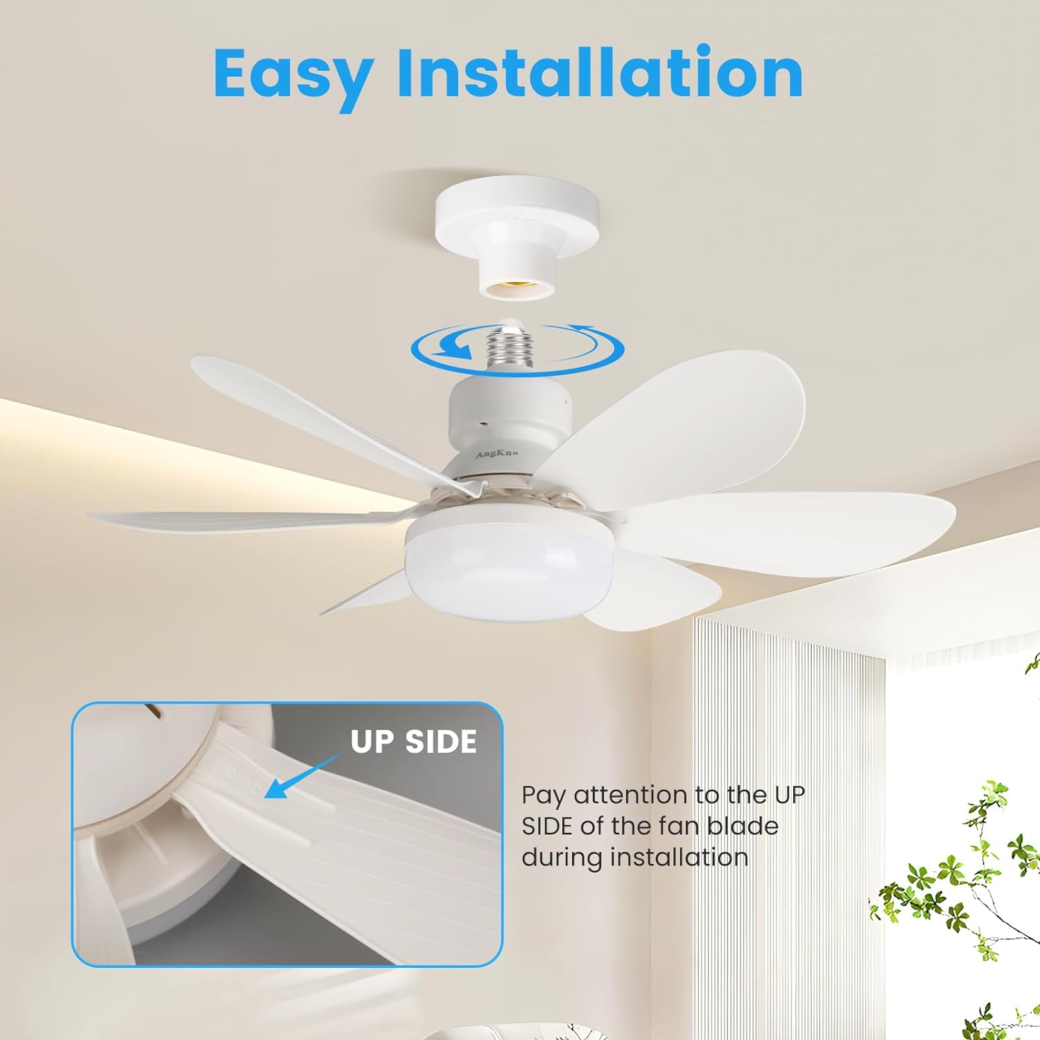 Ventilatore da soffitto con luce LED e telecomando