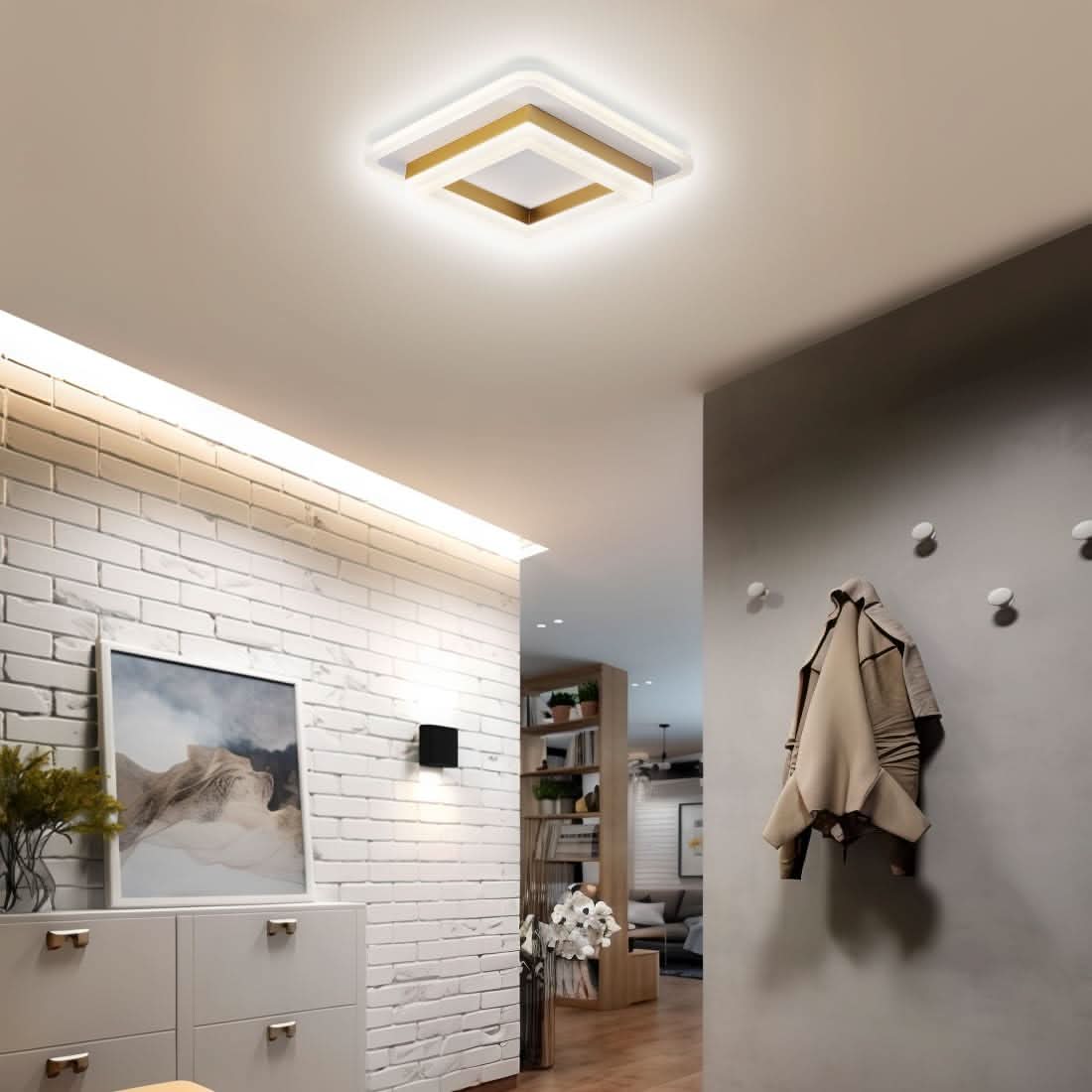 Lampada da soffitto LED quadrata per interni moderni