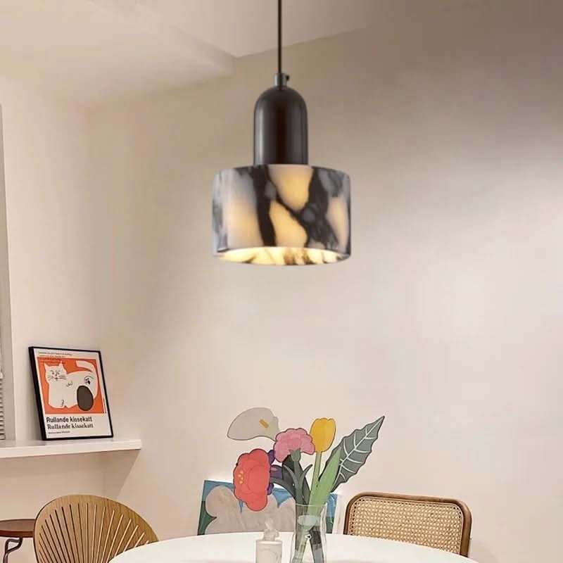 Lampada a sospensione in marmo nero per interni moderni