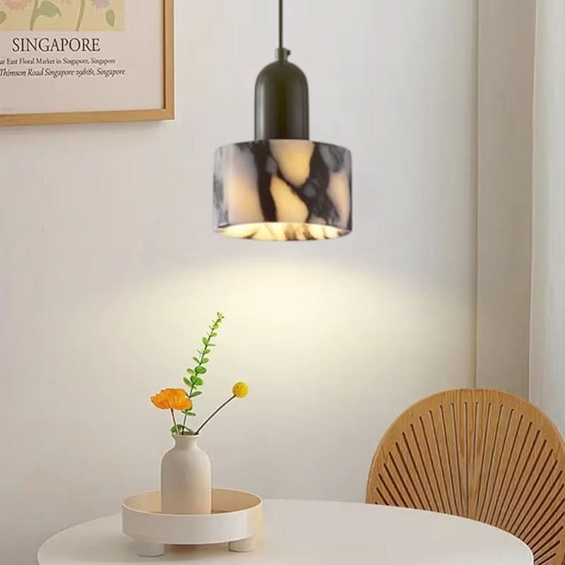 Lampada a sospensione in marmo nero per interni moderni
