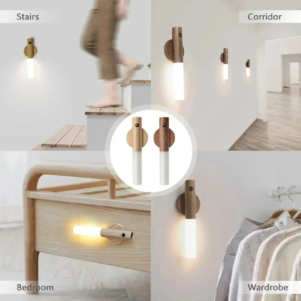 Lampada da Parete Magnetica in Legno per un'Ambiente Calda