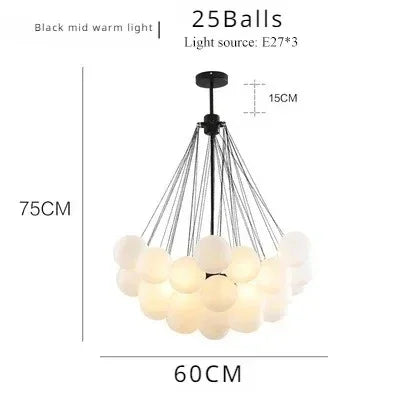 Lampadario Karlene con Palline Opache