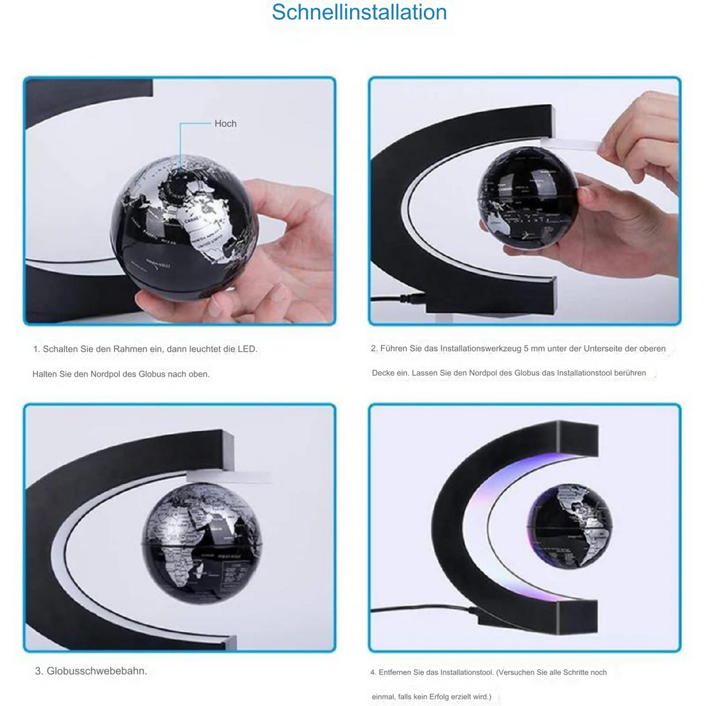 AstroGlobe LED Mappamondo – Lampada Mappamondo Fluttuante con Sospensione Magnetica