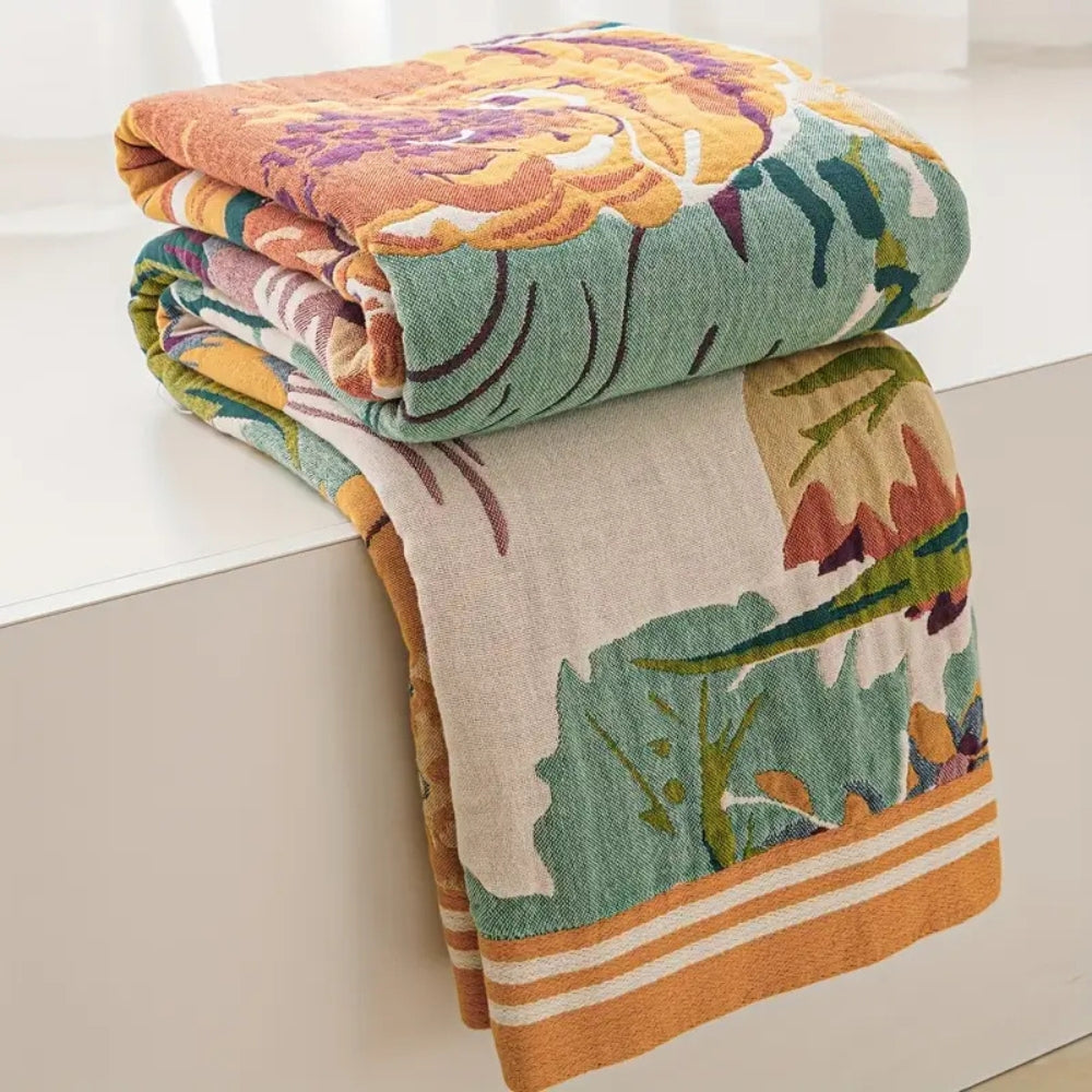 Coperta in Cotone Sienna Floral Bloom