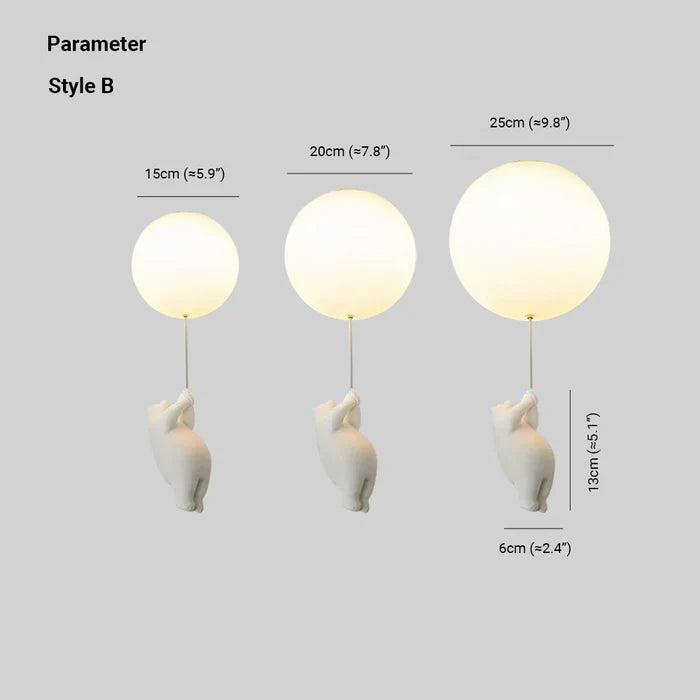 Lampada da soffitto per bambini con orso e palloncino - CloudBear | Brehn