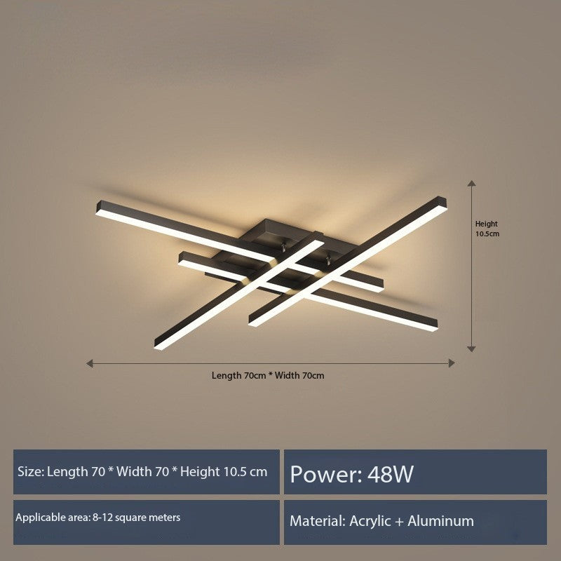 Moderna Lampada da Soffitto LED Lineare a 4 Teste (Dimmerabile, Bianca o Nera)