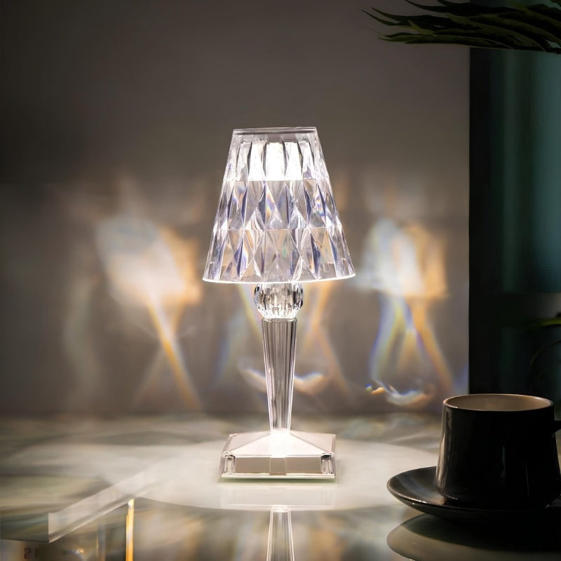 Lampada da tavolo in cristallo con controllo touch - LumeCrystal