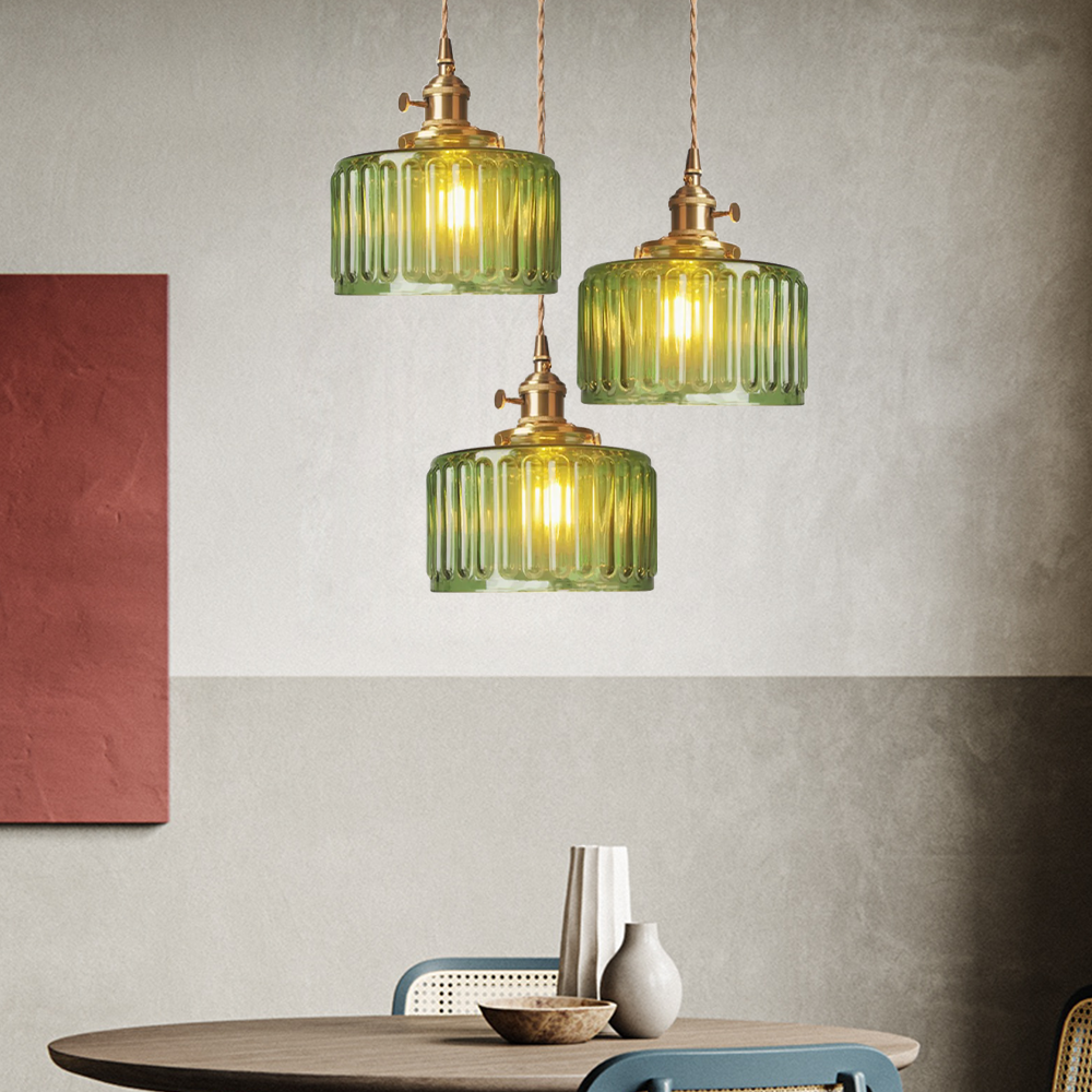 Lampada a Sospensione in Cristallo di Vetro Vintage E27