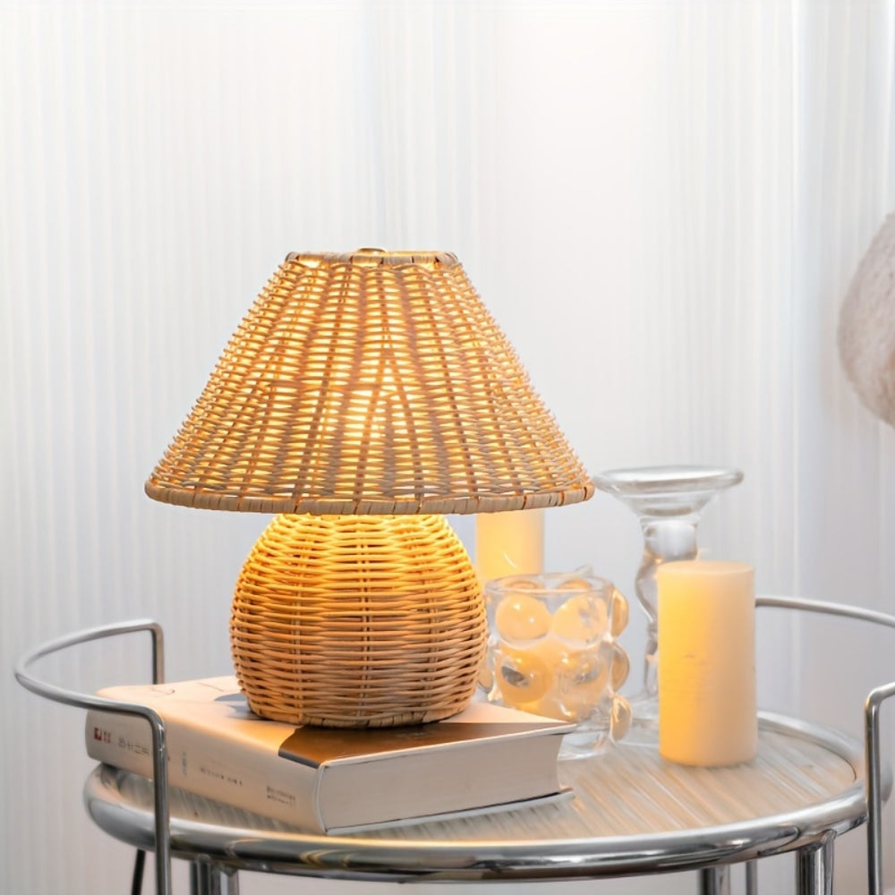 Noya Lampada da Tavolo in Rattan Decorazione per la Casa