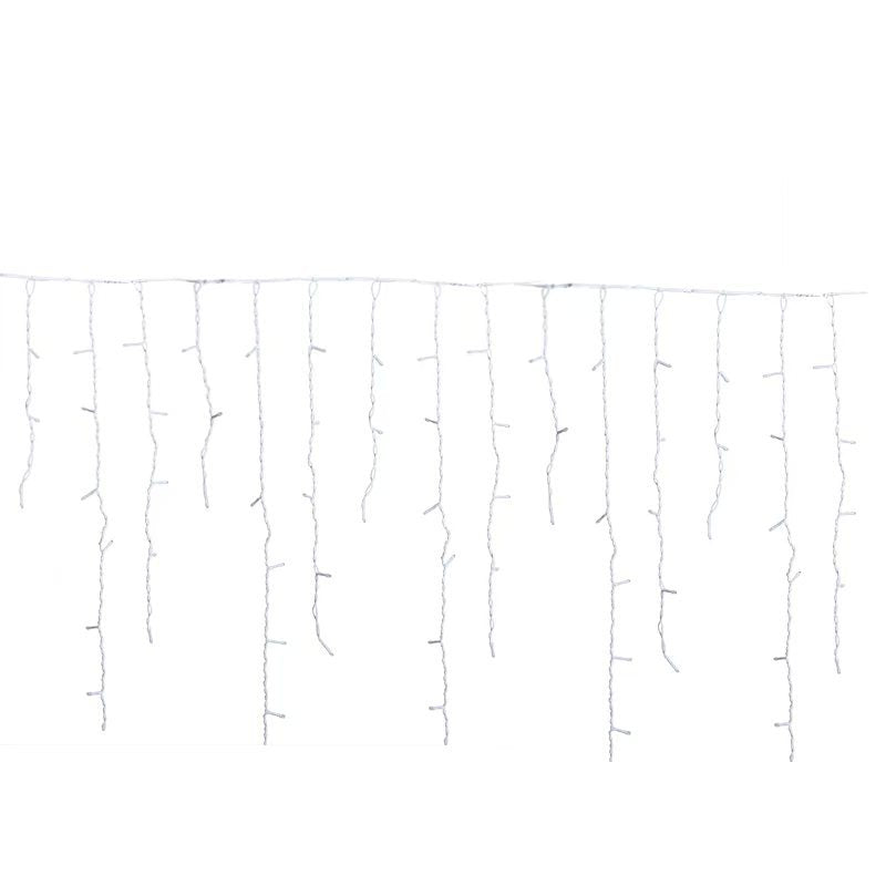 Quntis 50m LED-Corda di Luci a Goccia di Ghiaccio | IP44 Resistente alle Intemperie | 36V Bassa Tensione | 500+ LED | Effetto Cascata di Gocce di Ghiaccio | Bianco Caldo