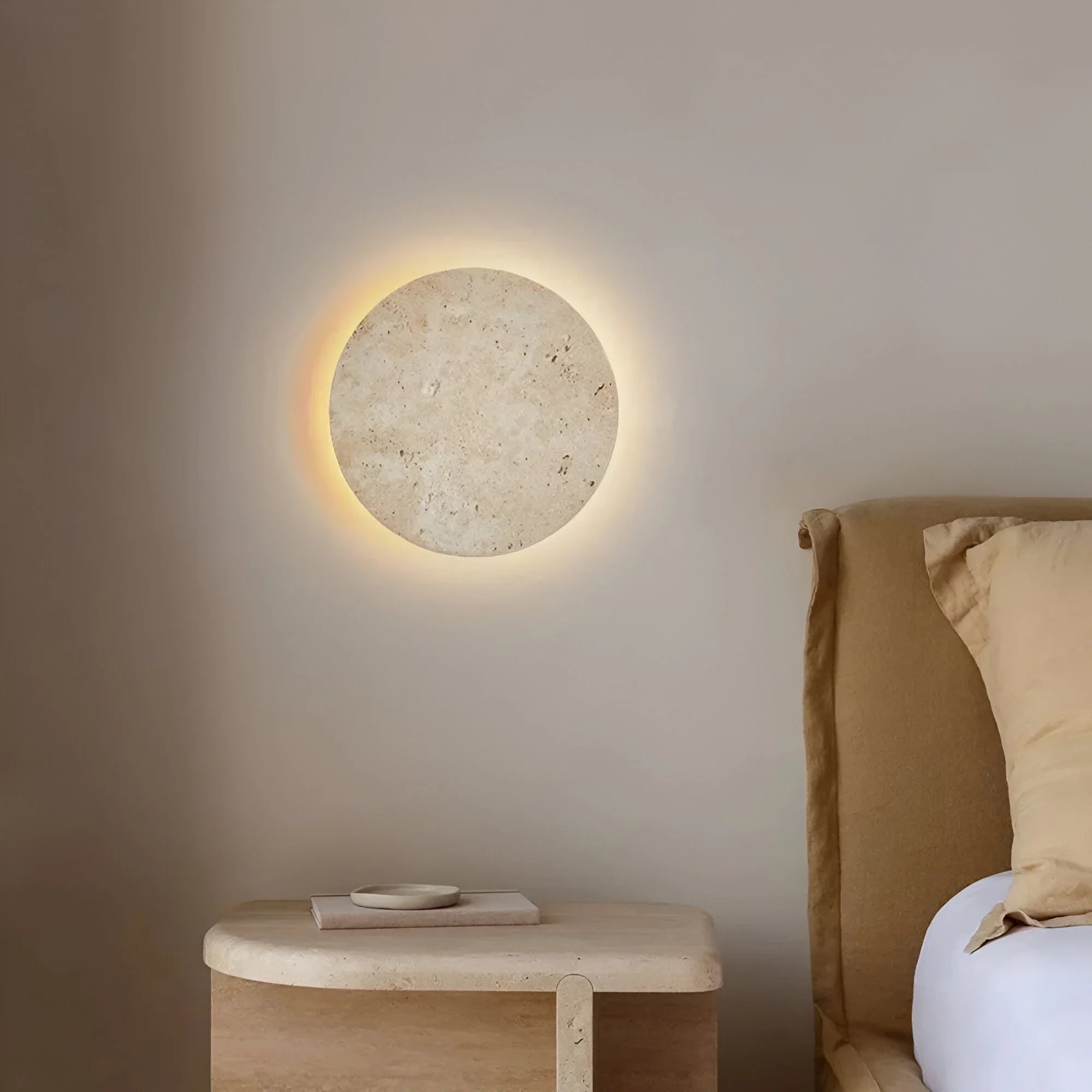 TerraLume – Applique da Parete in Pietra Rotonda