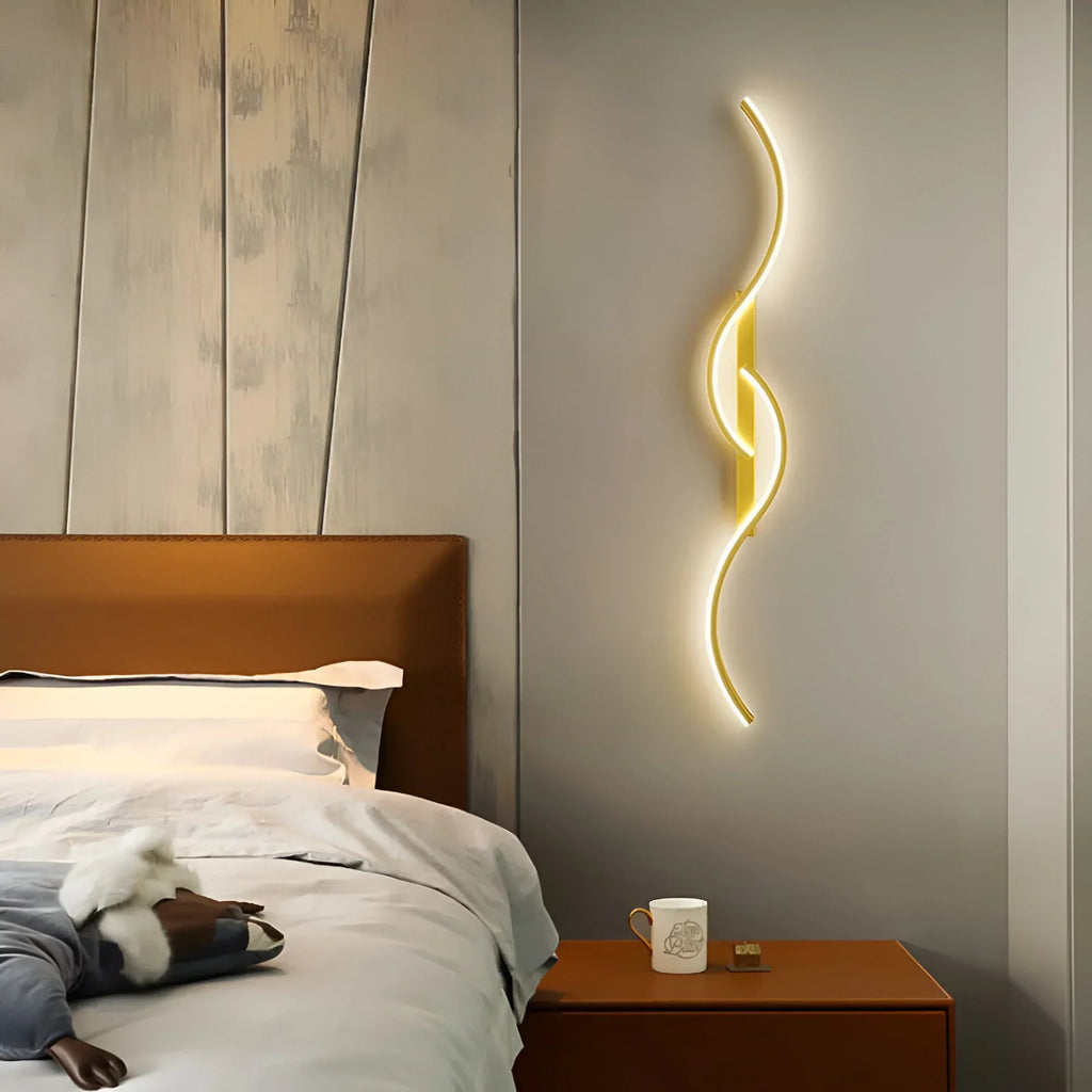 Lampada da Parete LED Curva Moderna per Interni con Illuminazione Atmosferica