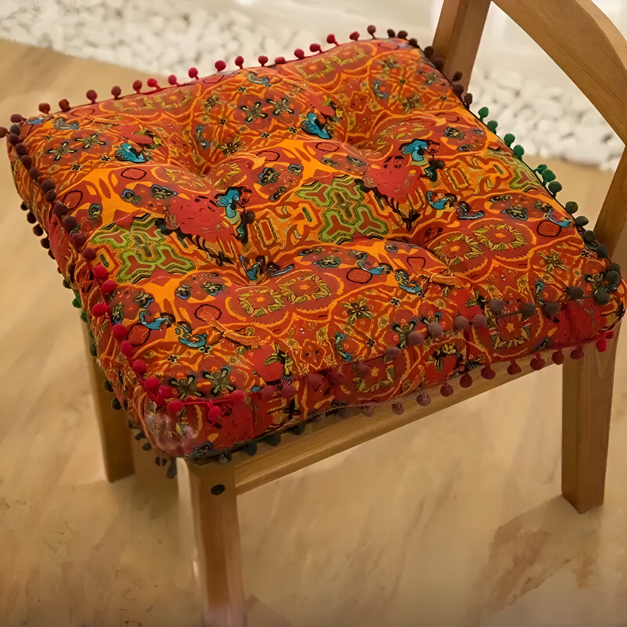 Cuscino da Terra Ricamato Bohemien