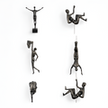 Logan - Set decorativo da parete “Uomo che si arrampica” in stile astratto - Figure in resina e filo di ferro