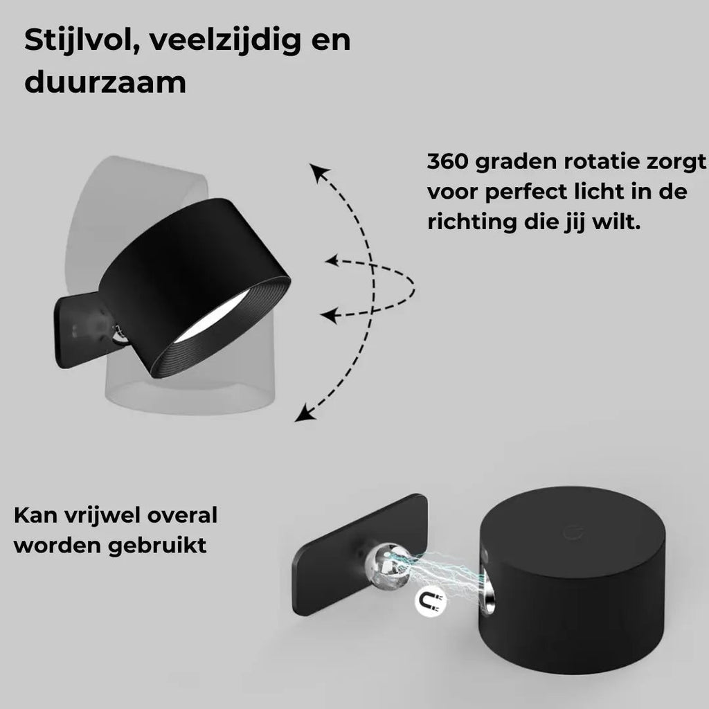 Lampada da Parete Ricaricabile Senza Fili 360°