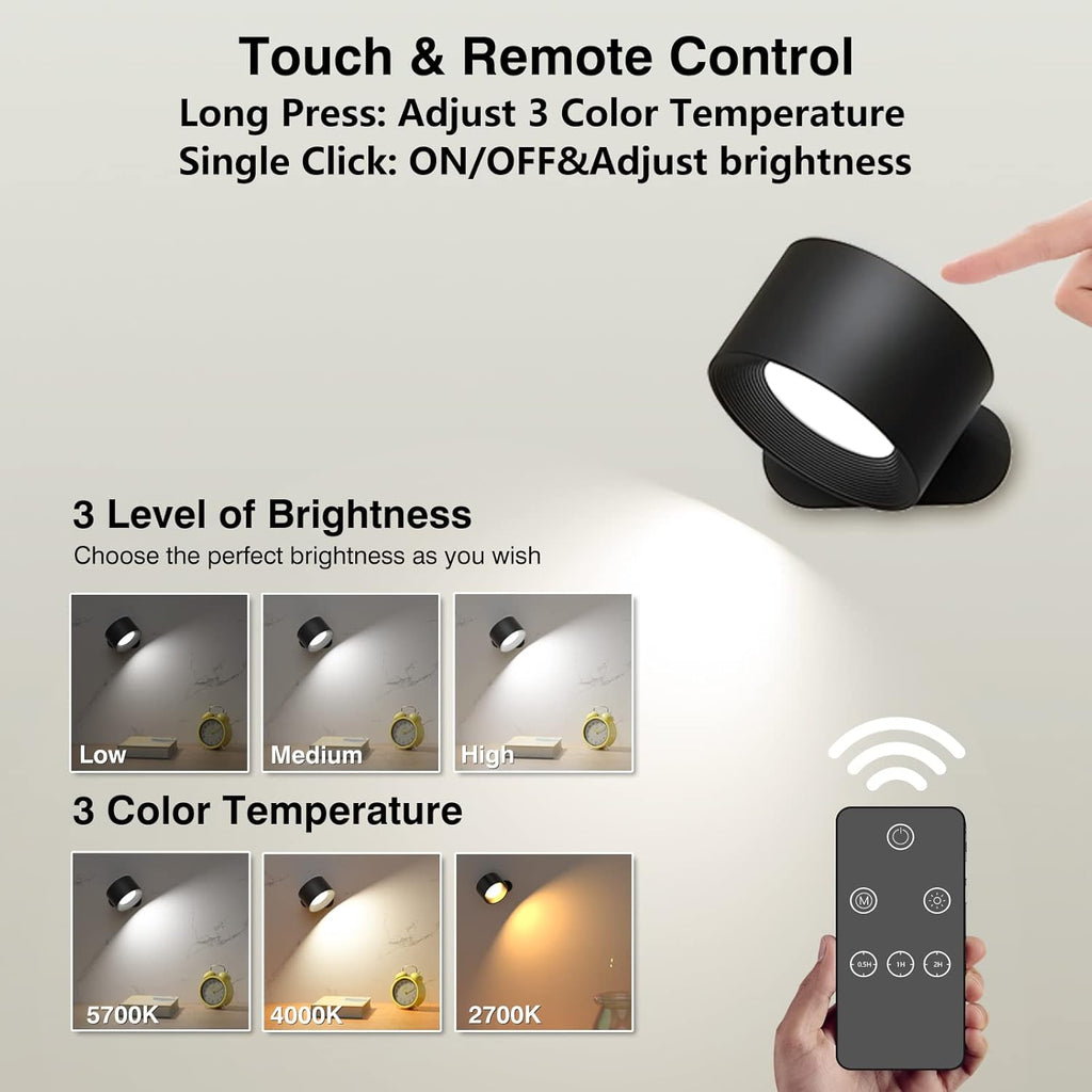 FlexiLamp – Luce da Parete LED Ricaricabile Wireless 360° per Interni ed Esterni