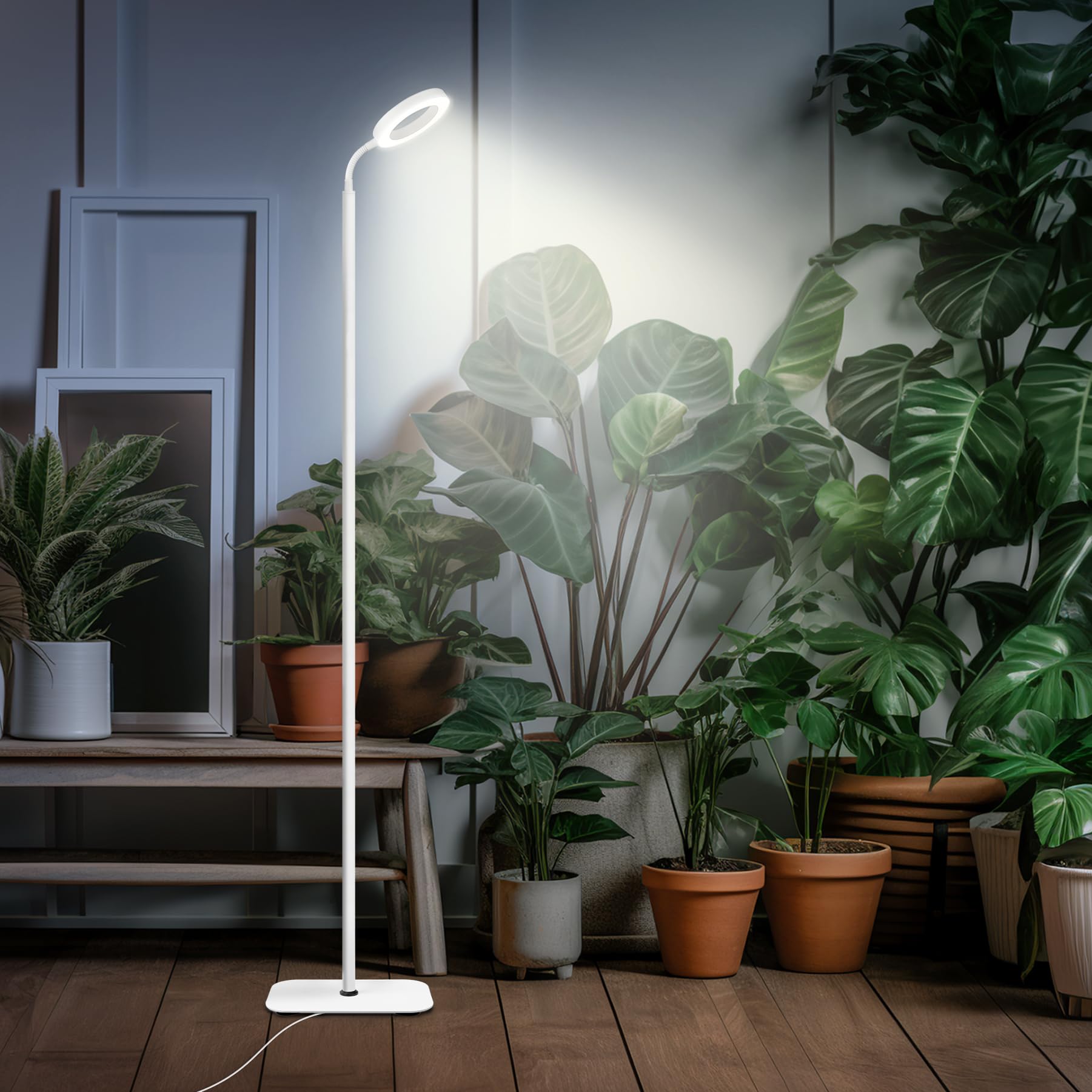 Luce di Crescita Mistyjungle per Piante da Interno, Luce per Piante a Pavimento Full Spectrum con Supporto, Grandi Lampade da Crescita con Timer Automatico, Altezza Regolabile fino a 60 Pollici, Dimmabile in 10 Livelli, Lampada da Crescita LED Ha