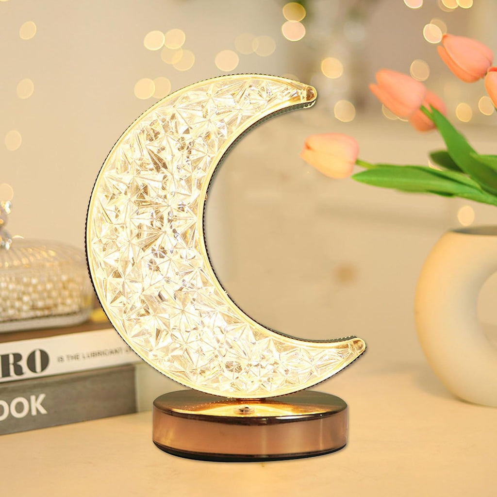 Lampada a Cristallo a Forma di Mezza Luna