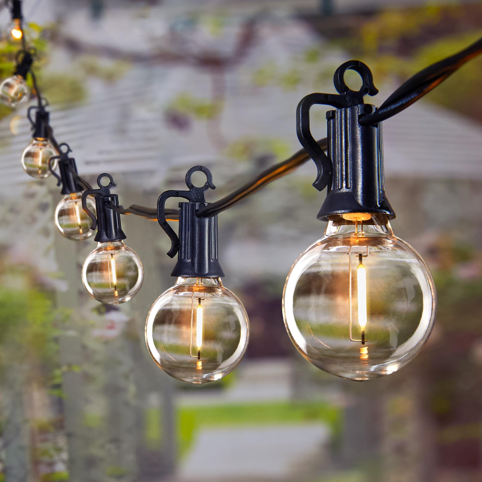 Brightown 60Ft Catene Luminose da Esterno - Luminaria a Globo LED G40 con 32 Lampadine Resistenti agli Urti