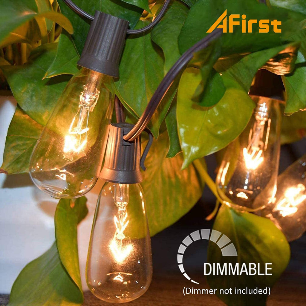 Afirst 20Ft Catena di Luci da Esterno - 22 Lampadine Edison Impermeabili per Patio e Feste