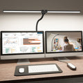 Lampada da scrivania Led Shinetech per ufficio domestico, 4000k Bianco Neutro, Lampade da lavoro con doppia testa, Regolabile Dimmerabile