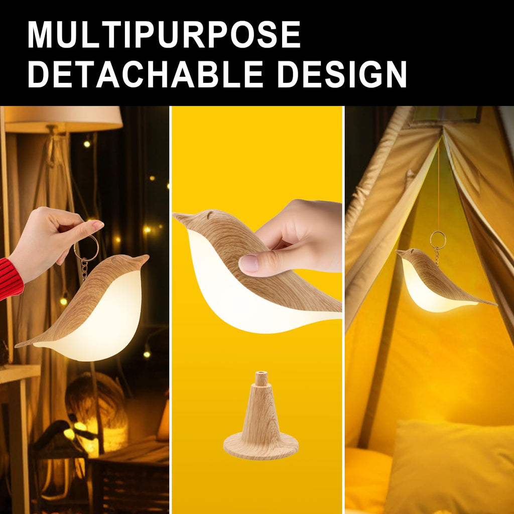 Vquand 2 Pacco Lampada da Tavolo per Bambini Ricaricabile con Sensore Touch & 3 Modalità di Colore