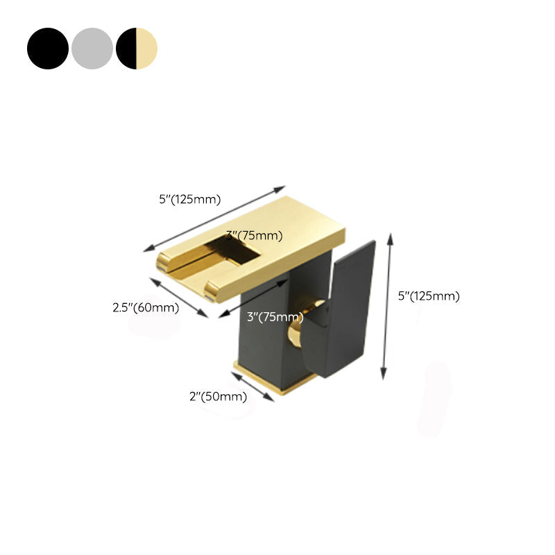 Rubinetto da lavabo moderno a cascata con LED in ottone