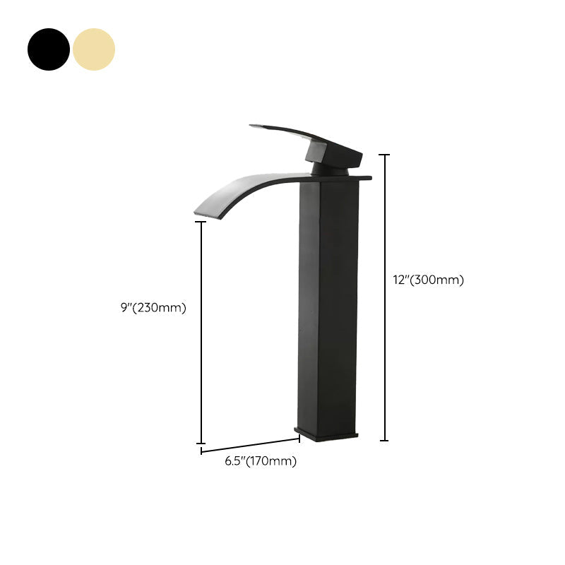 Rubinetto da lavabo moderno a cascata con LED in ottone