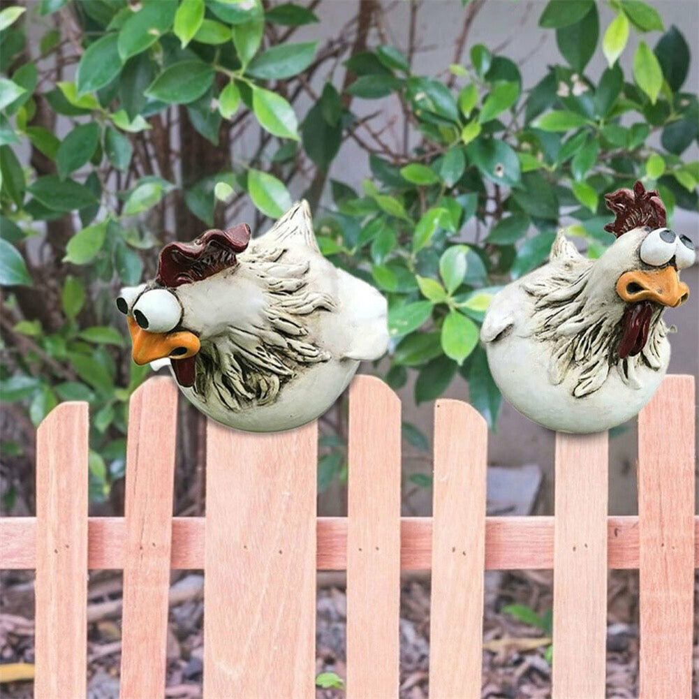 1+1 GRATIS | ChickenDeko - Statue di Galline a Grande Occhi per Giardino
