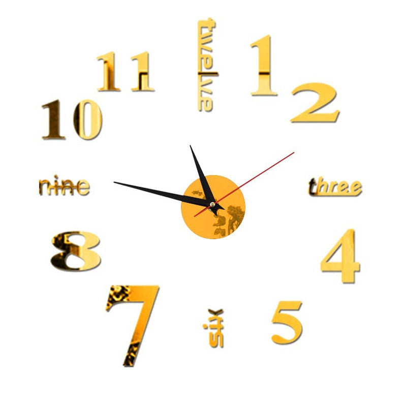 Orologio da parete DIY moderno senza fori