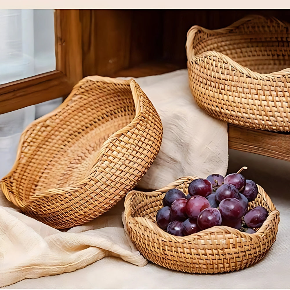Cesto in Rattan Intrecciato Elegante