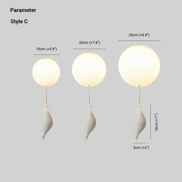 Lampada da soffitto per bambini con orso e pallone - CloudBear