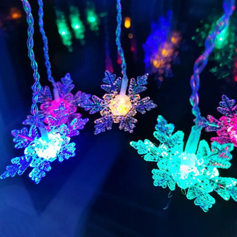 Catena di Luci LED con Fiocchi di Neve | Interno & Esterno