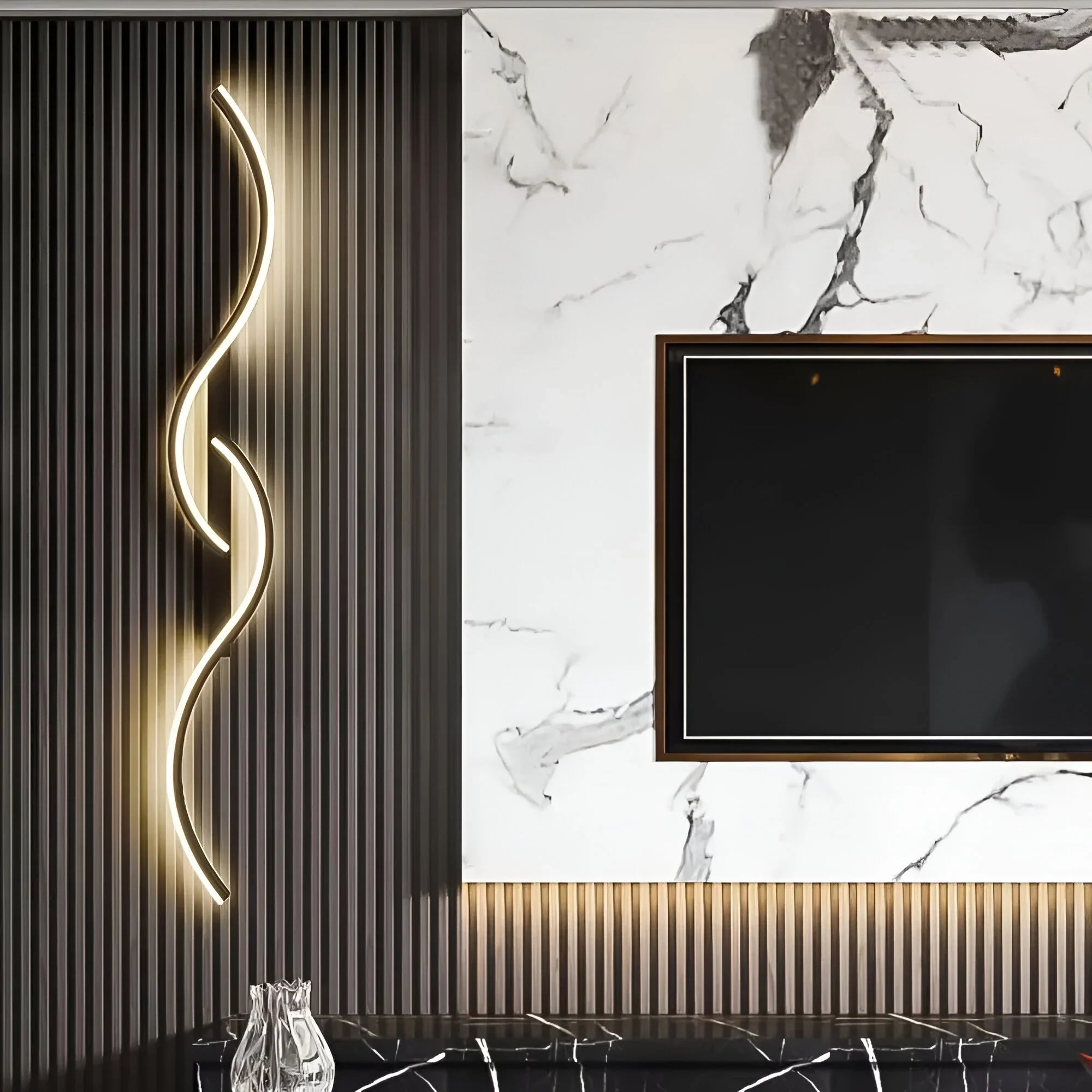 Lampada da Parete LED Curva Moderna per Interni con Illuminazione Atmosferica