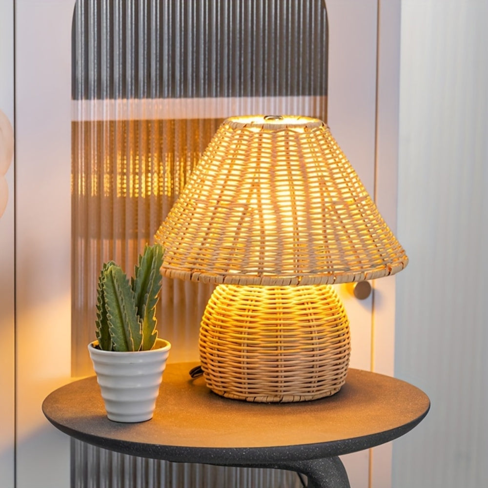 Noya Lampada da Tavolo in Rattan Decorazione per la Casa