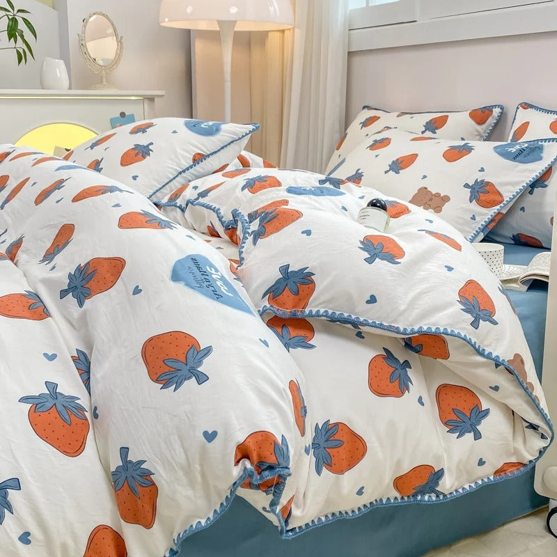 Set di Biancheria da Letto Blossom & Berry Dream 4pz Copripiumino Floreale